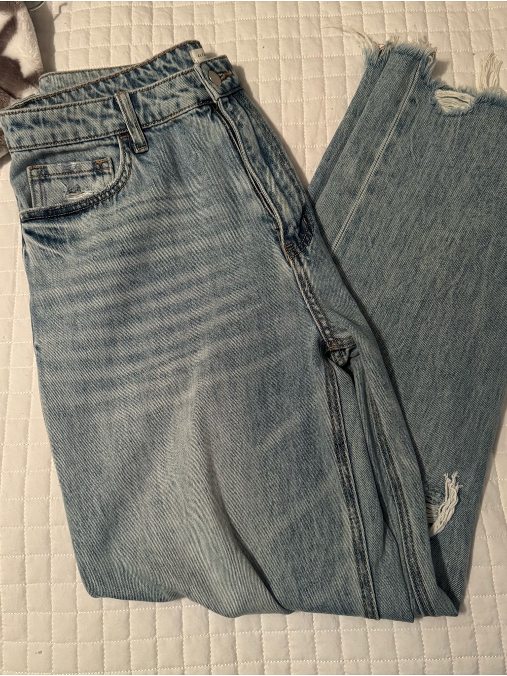 Altar'd State Light Wash High-Rise Straight Jeans